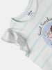 Nautinati Girls' Cotton Frozen Print & Striped Ruffle Sleeves T-shirt