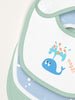 Nautinati Infants' Cotton Pack of 3 Ocean Print Bib