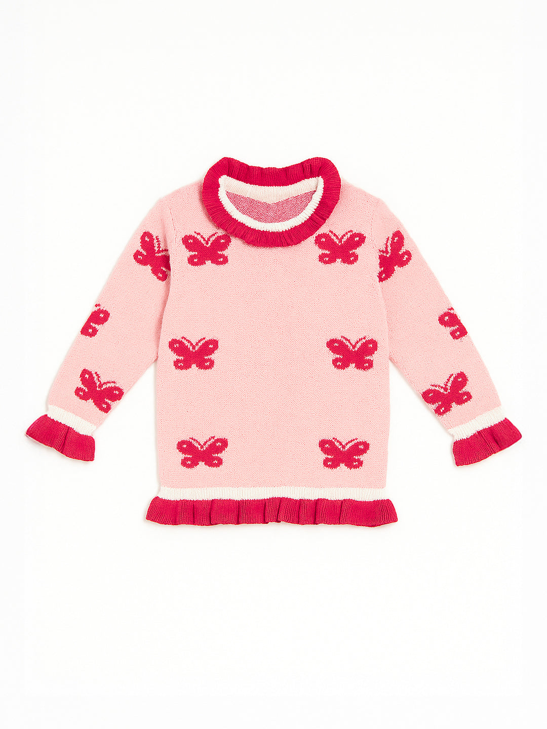 Nautinati Butterfly Print Sweater for Girls