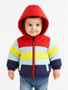 Nautinati Striped Multicolour Hooded Puffer Jacket for Boys