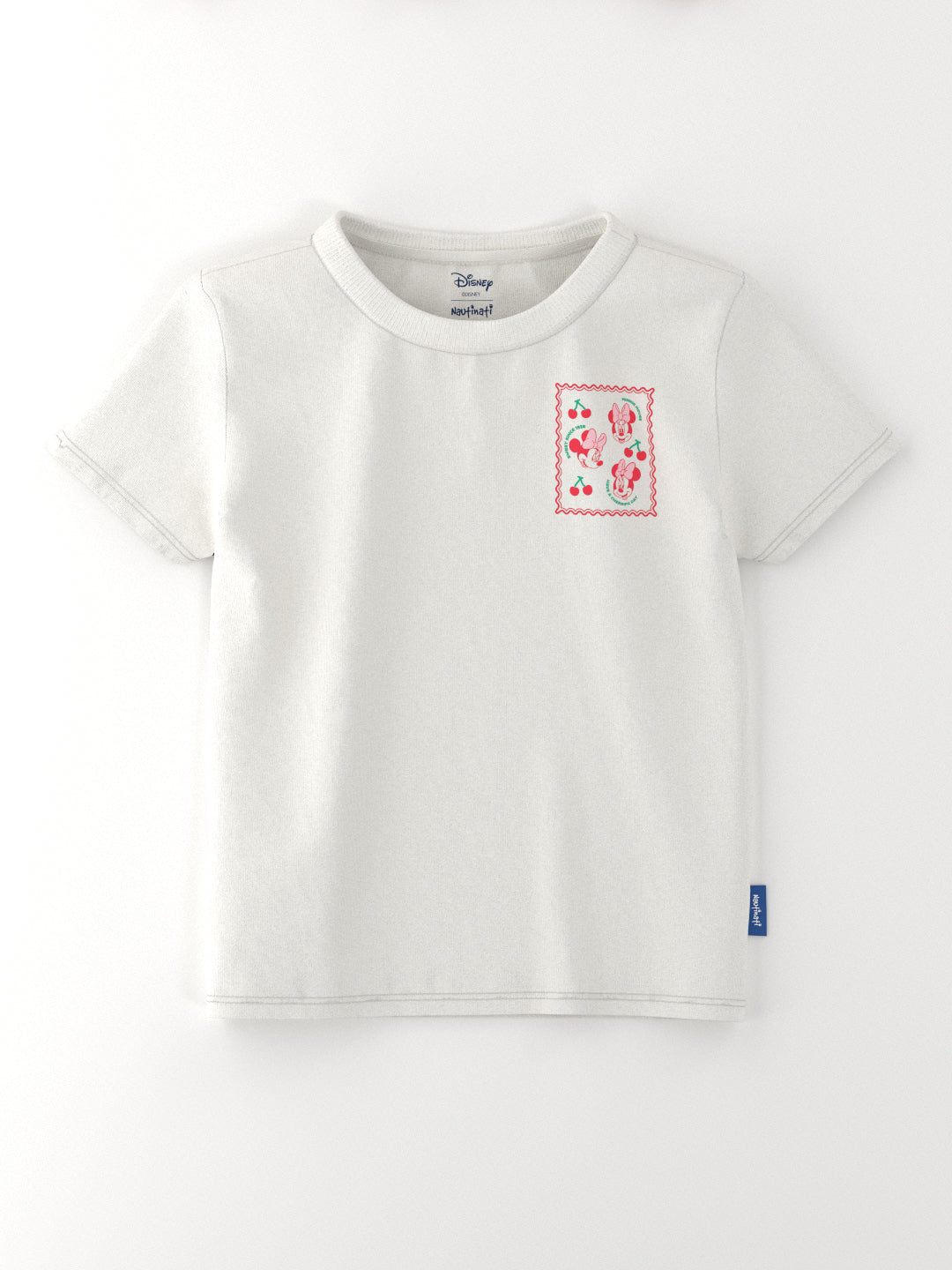 Nautinati Disney Minnie Mouse Cherry Pop Printed T-Shirts for Girls | Aged 2 – 10 Years | Pack of 2 Tees