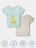 Nautinati Pack of 2 Off-white and Blue Printed Tops for Girls