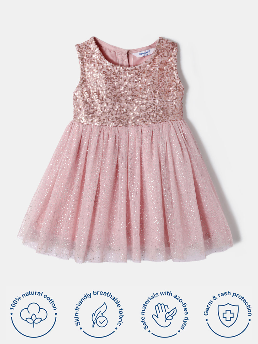 Nautinati Girls' Sequin Party Dress | Age 0 - 2 Years