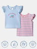 Nautinati Girls' 100% Cotton Printed Tops | Pack of 2 | Age 0 - 2 Years
