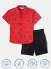 Nautinati Boys' Poplin Cotton Printed Shirt and Shorts Set | Age 2 - 10 Years