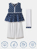 Nautinati Blue & White Festive Ethnic Set For Girls – Cotton Comfort & Style