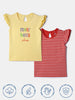 Nautinati Girls' 100% Cotton Printed Tops | Pack of 2 | Age 0 - 2 Years