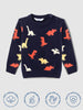 Nautinati Boys' Dinosaur Print Jacquard Knit Sweater