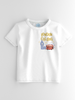 Nautinati Boys' Cotton Graphic Print T-shirt and Striped Shorts Set