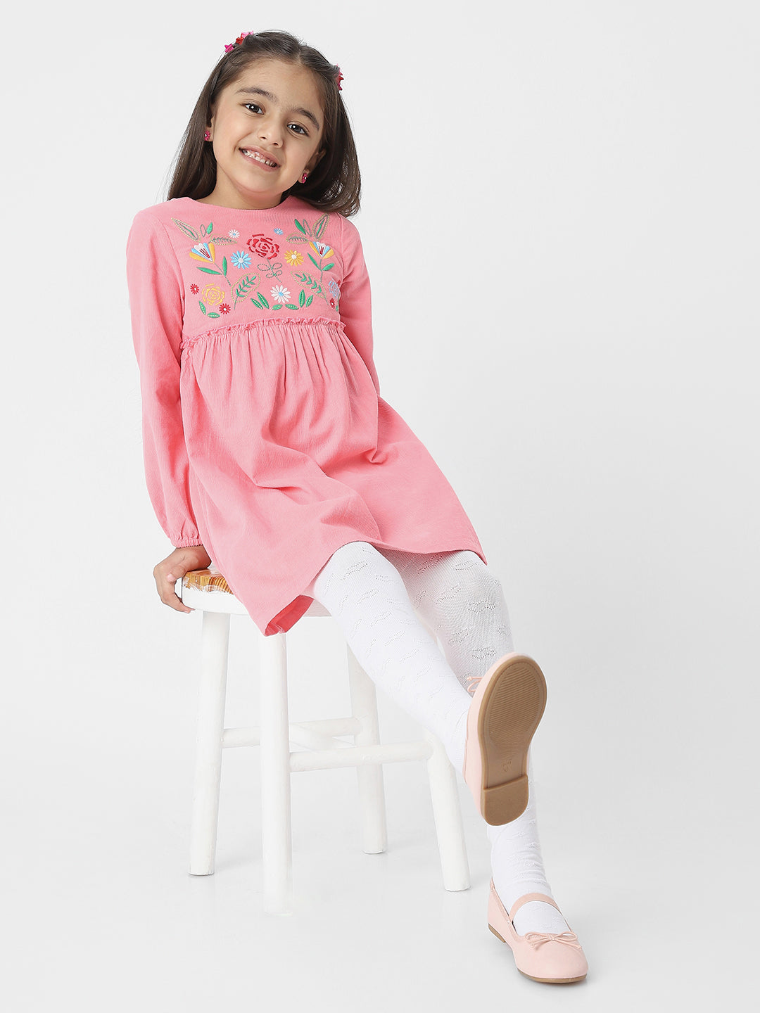 FLORAL EMBROIDERD FULL SLEEVED  DRESS