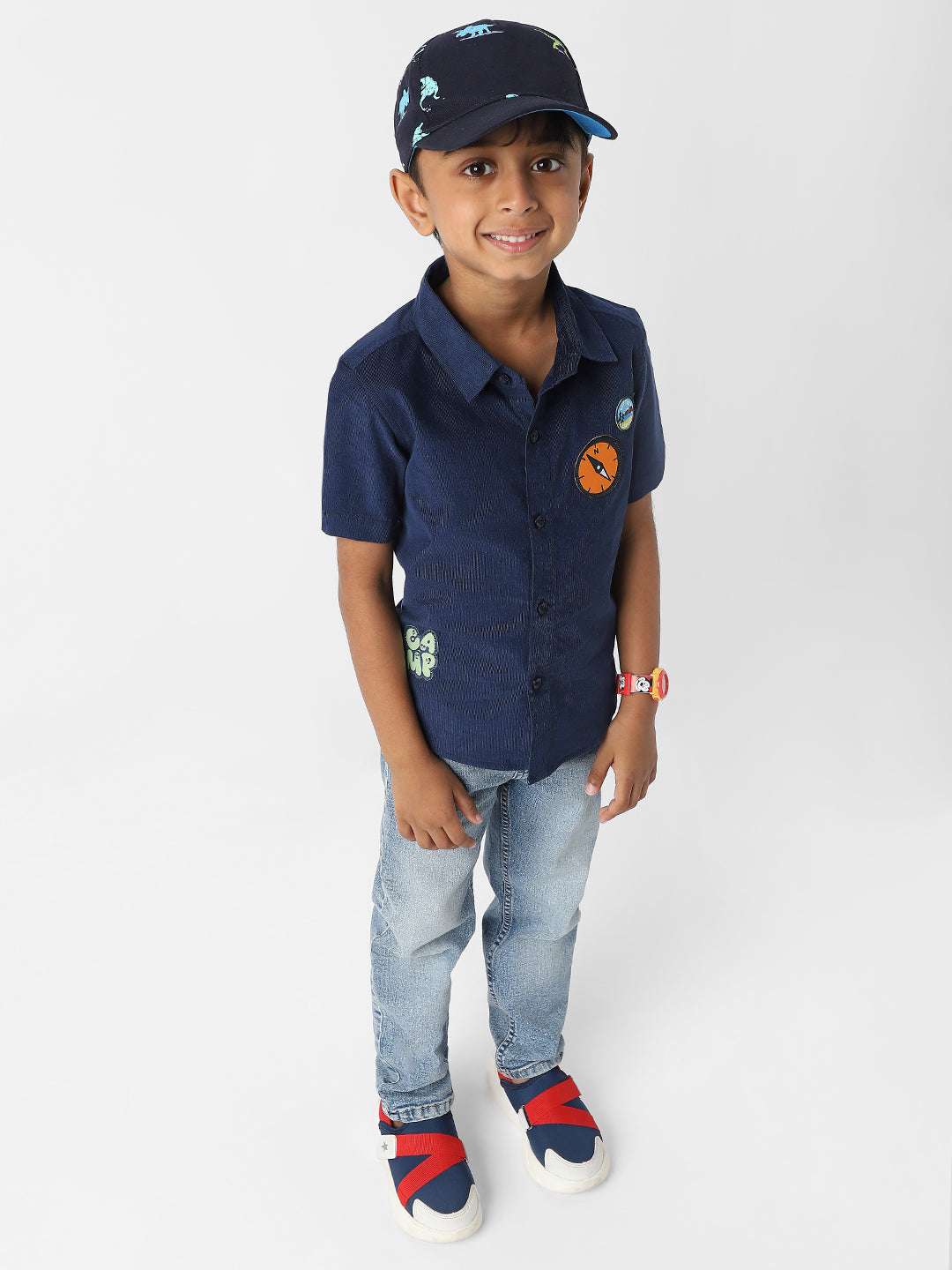 Nautinati Boys' Corduroy Shirt With Badge Detailing