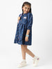 Nautinati Girls' Denim Shirt Dress With Puff Sleeves
