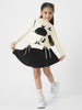 Girls Halloween-Themed Sweatshirt With Lace Inserts