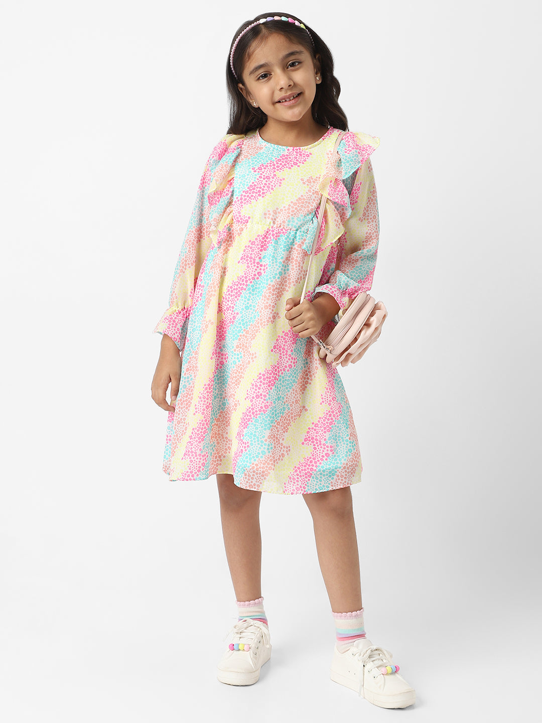 Nautinati Girls Abstract Print Frock