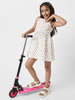 Nautinati Girls’ White Poplin Cotton Sleeveless Dress