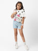 Nautinati Disney Girls Cotton Minnie Mouse & Daisy Polka Printed Flare Sleeves Top