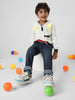 Boys Colourful Hooded Sweatshirt With Placket Detail