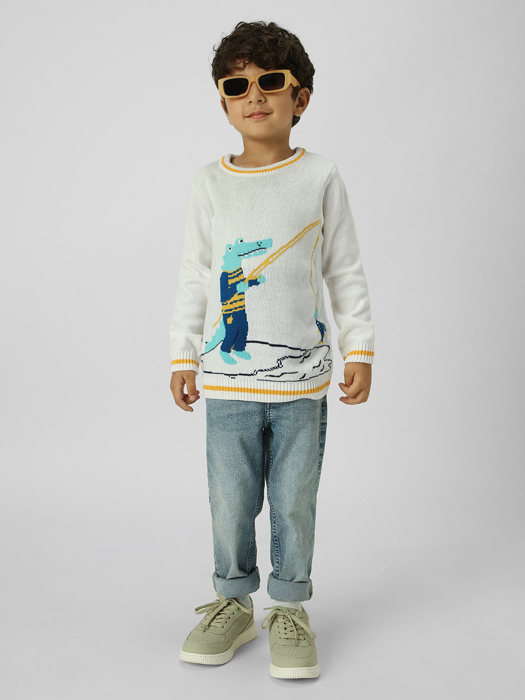 Boys Animal-Themed Jacquard Sweatshirt