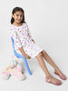 Nautinati Girls’ White Jersey Cotton Printed Dress