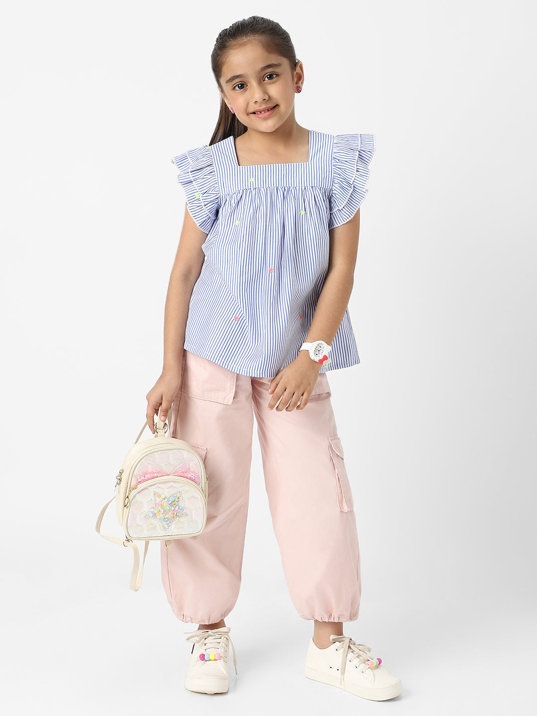 Nautinati Girls' Cotton Striped Top