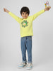 Boys Graphic Printed Yellow Pullover Sweatshirt