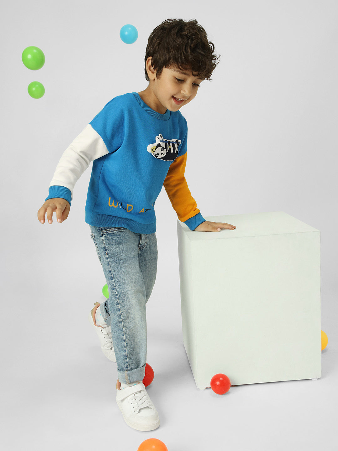 Boys Interactive & Playful Animal-Themed Applique Sweatshirt