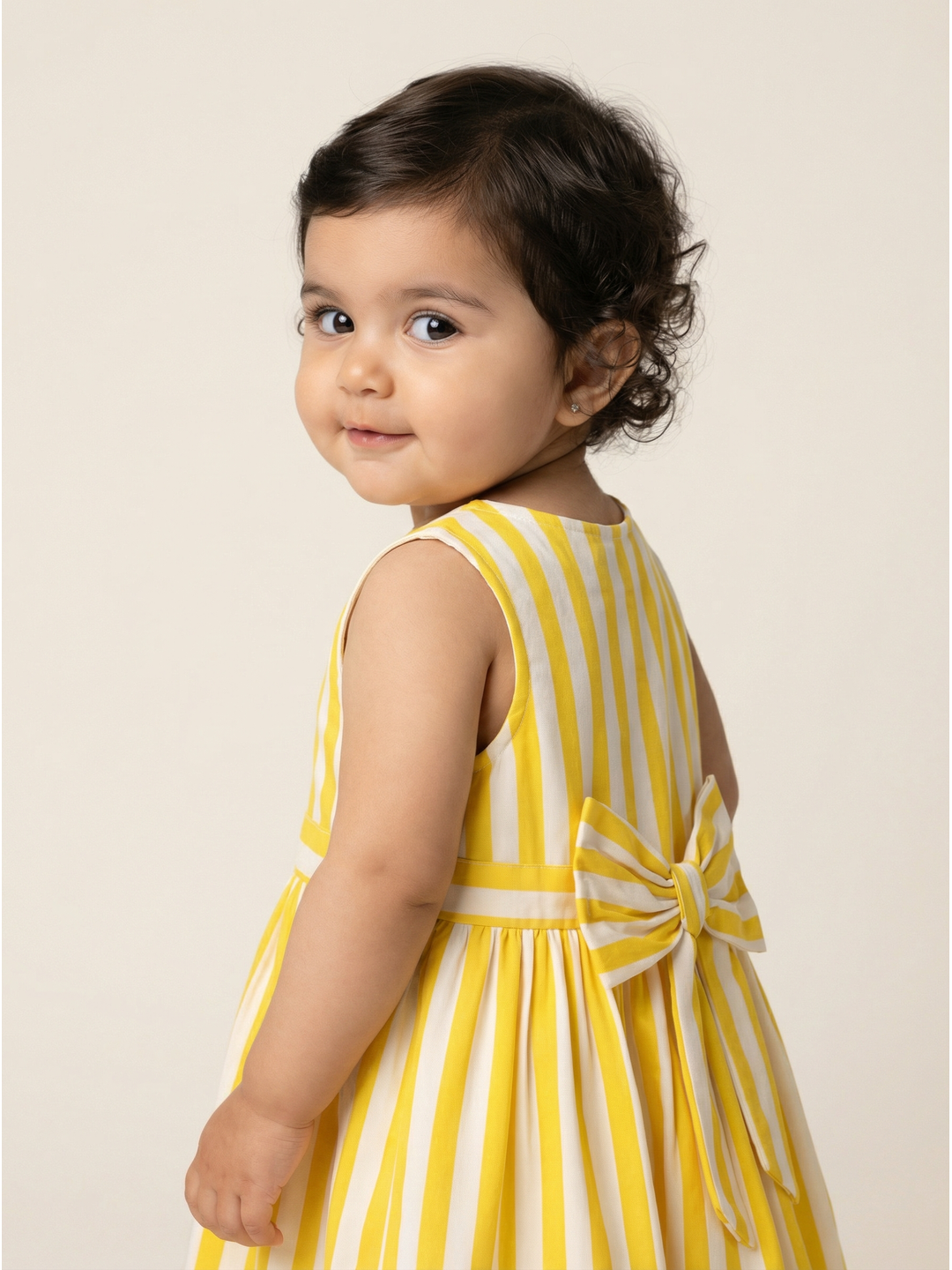 Nautinati Baby Girls Striped Regular Fit Sleeveless Dress