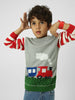 Boys Train-Themed Acrylic Pullover Sweatshirt