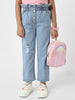 Nautinati Girls' Cotton Denim Distressed Jeans