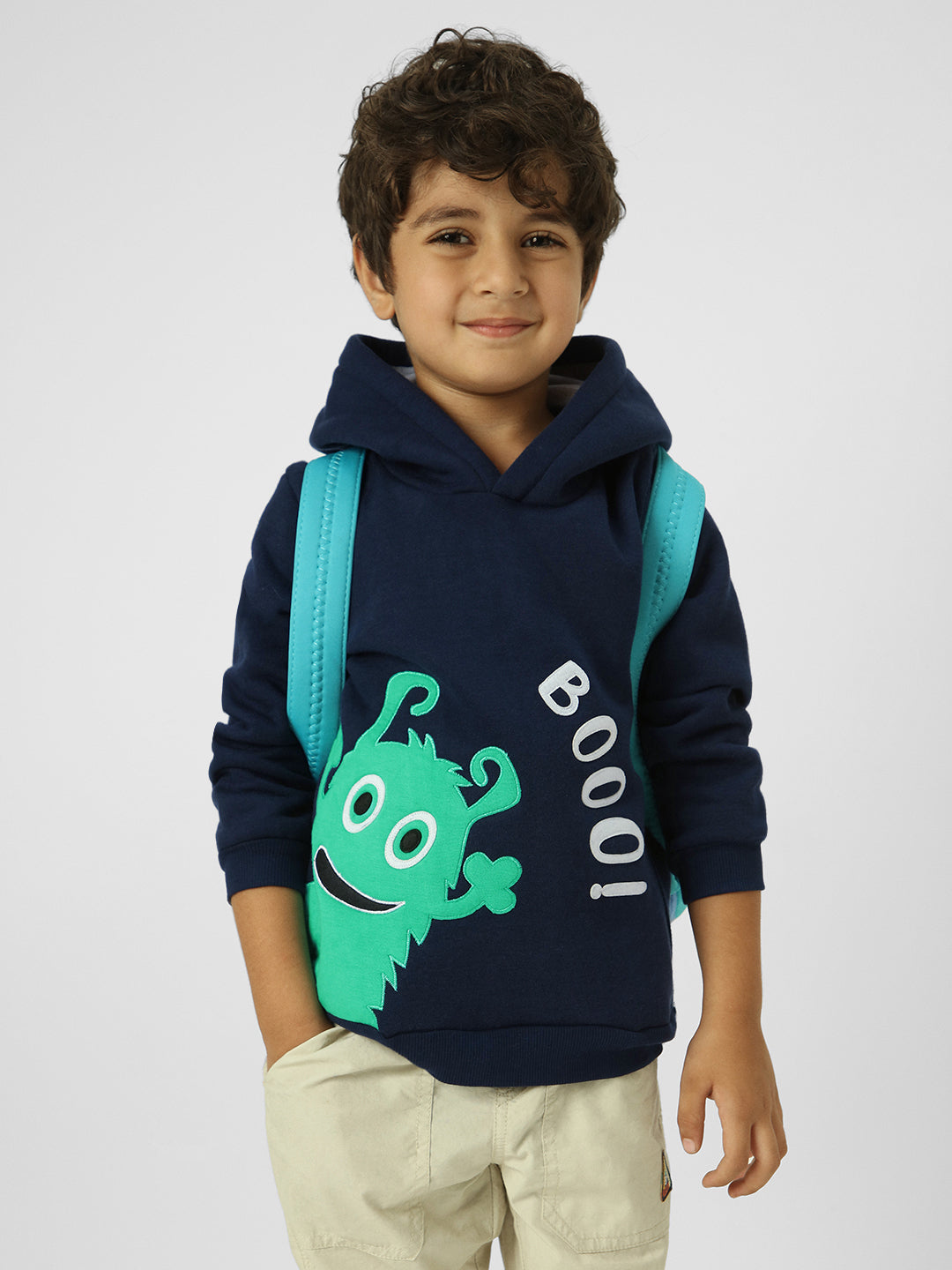 Boys Animated Graphic Printed Hooded Sweatshirt