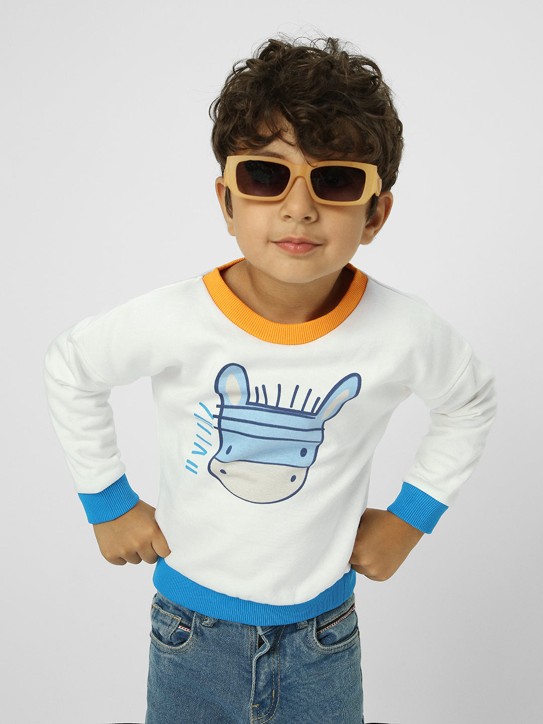 Boys Colourful-Ribbed Sweatshirt