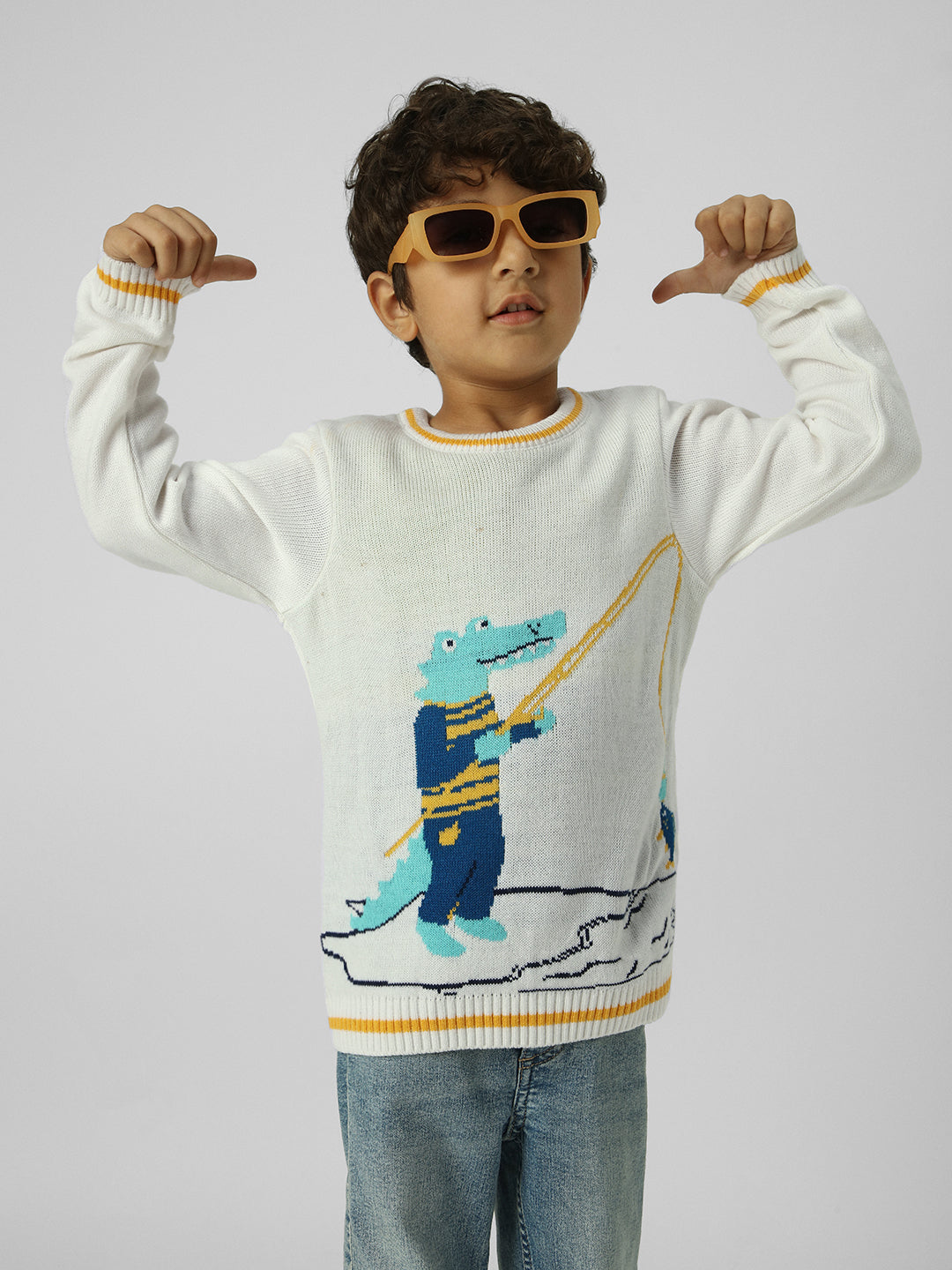 Boys Animal-Themed Jacquard Sweatshirt