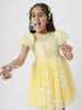 Nautinati Girls' Embellished Dress With Puff Sleeves