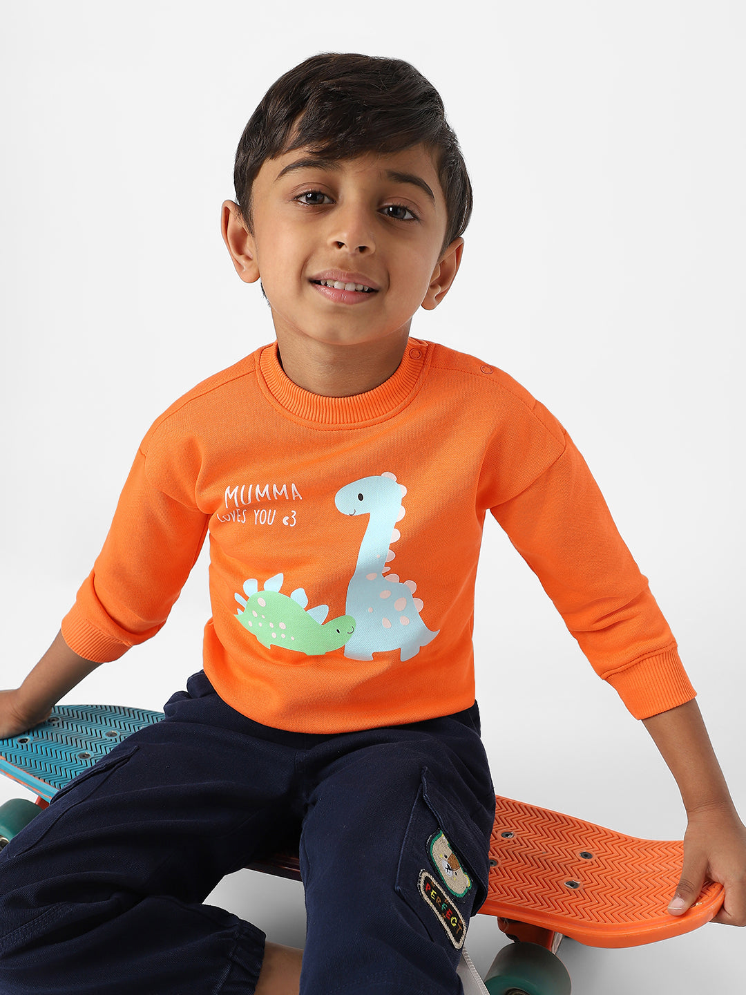 Nautinati Boys' Fleece Dinosaur Printed Sweatshirt