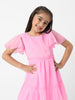 Nautinati Girlsâ€™ Textured Fabric Swiss Dot Tiered Dress