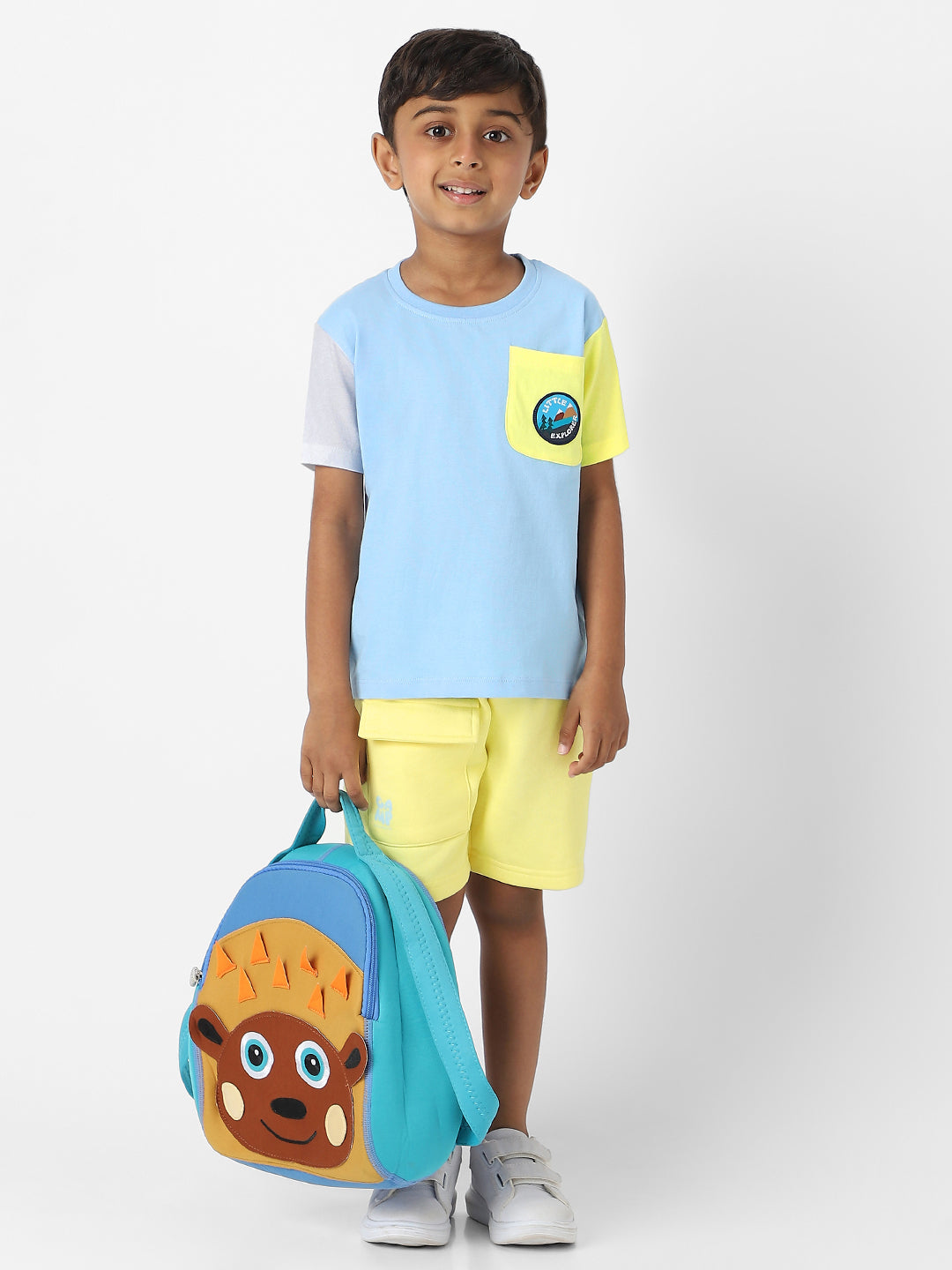 Nautinati Boys' Colourblock Combo Set of T-shirt and Shorts