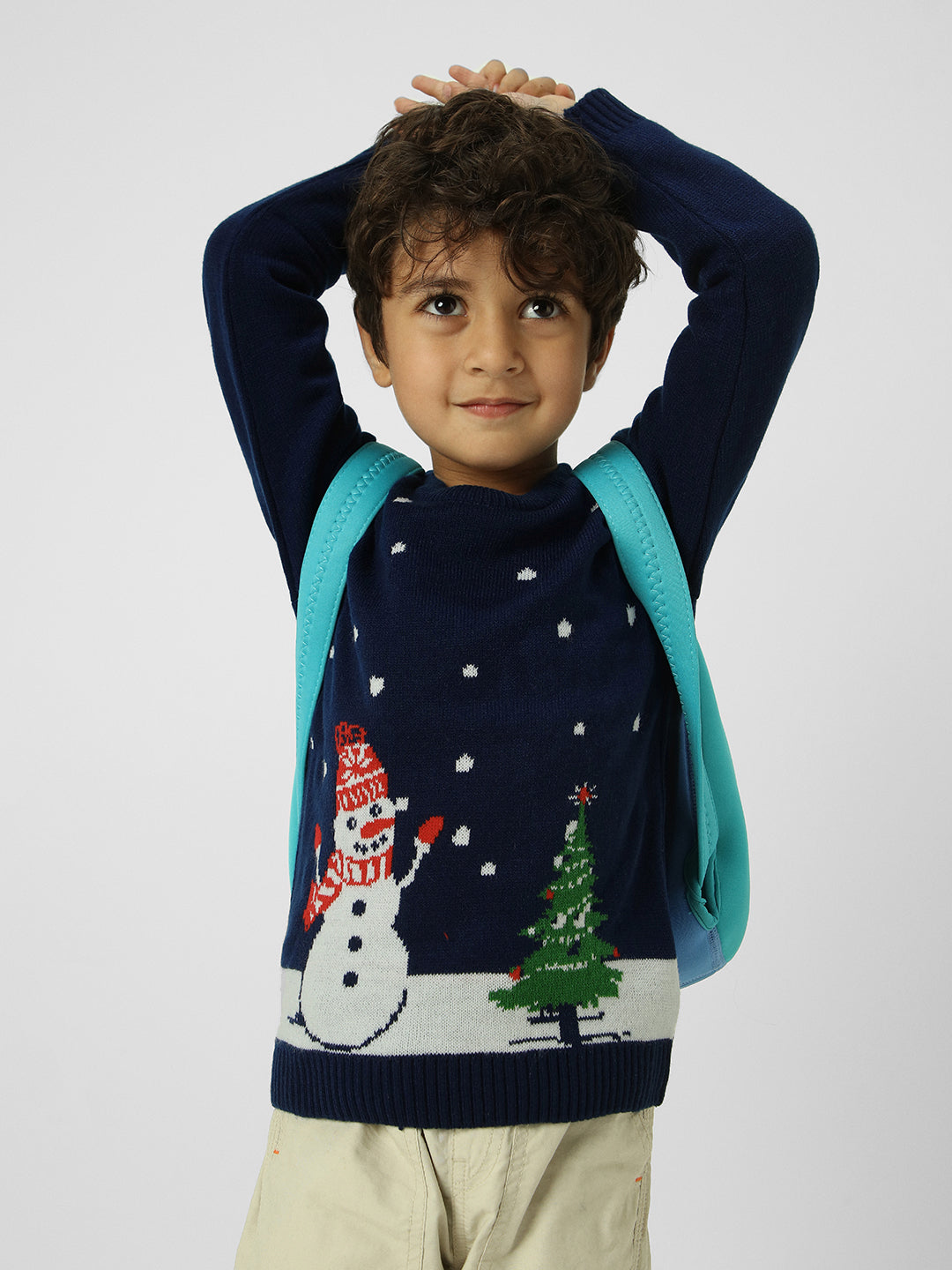 Boys Graphic Chistmas-Themed Pullover Sweatshirt