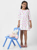 Nautinati Girls’ White Jersey Cotton Printed Dress