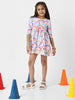 Nautinati Girls’ Cotton Rainbow Print Dress