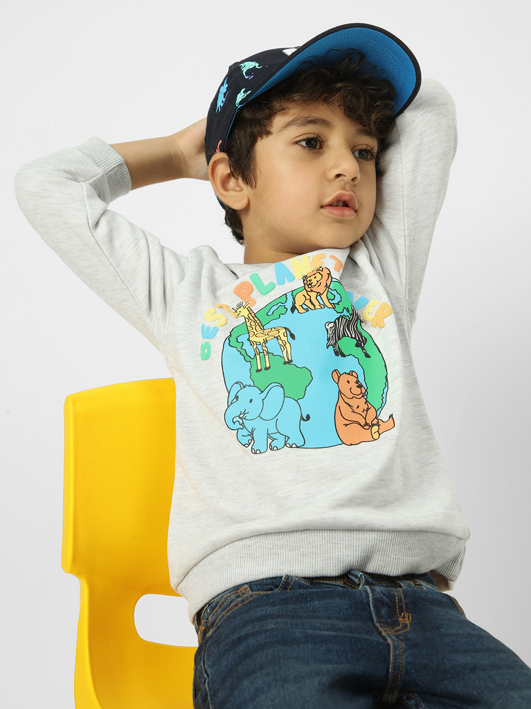 Boys Playful Printed Sweatshirt