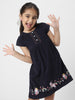UNICORN EMBROIDERD FIT & FLARED CORDUROY DRESS