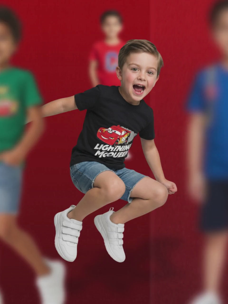 Nautinati Boys' 100% Cotton Front & Back Racing Print Oversized Crew Neck T-shirt