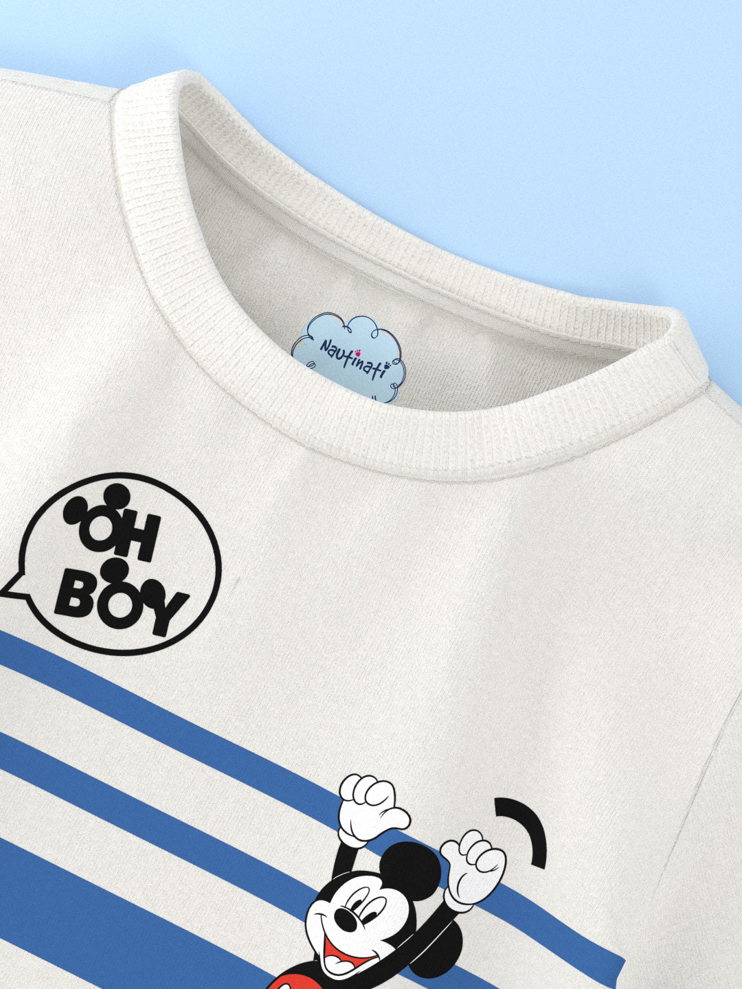Nautinati Boys' Cotton Pack of 2 Mickey Mouse Print T-shirt