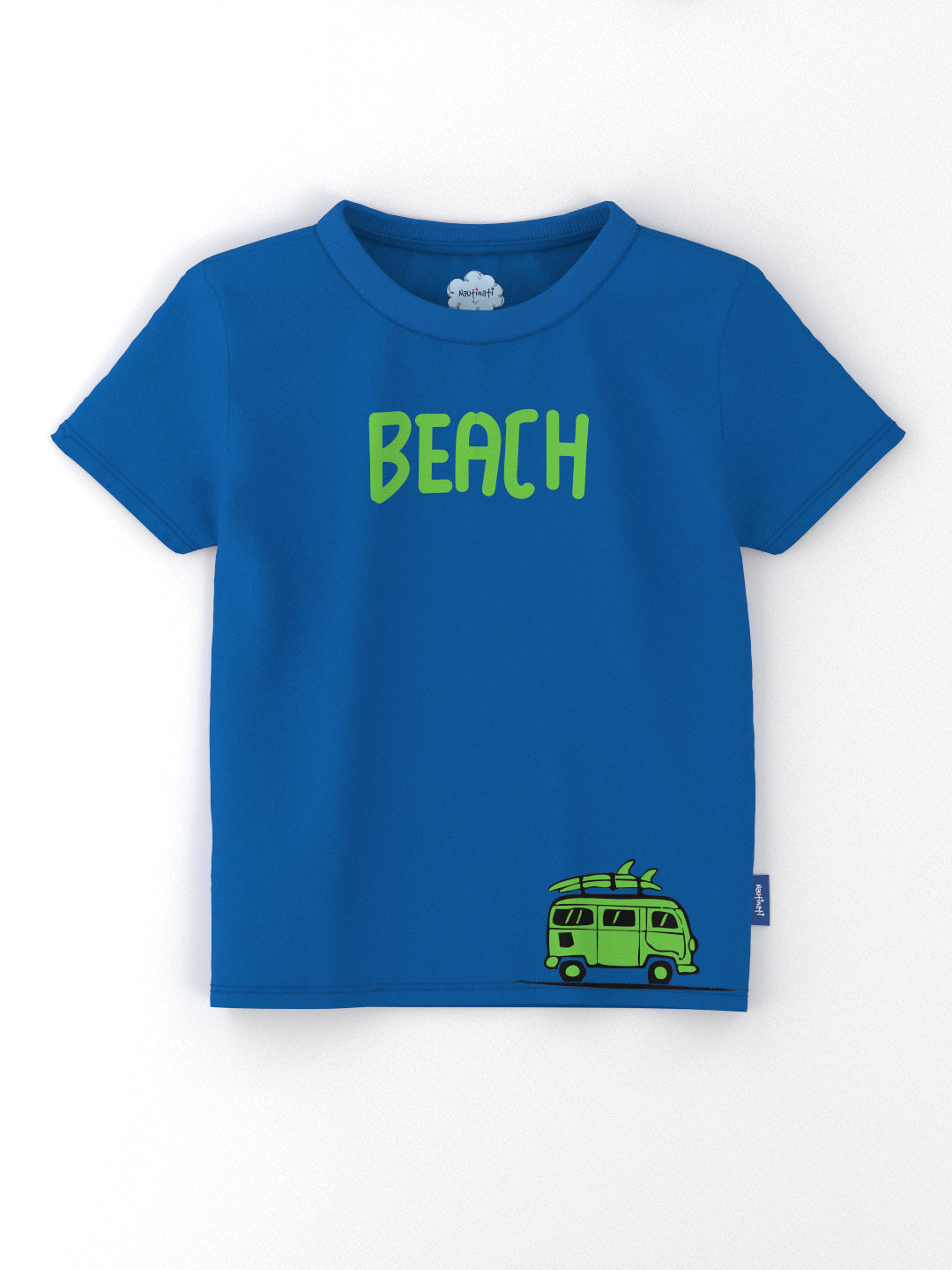 Nautinati Boys' Pack of 2 Cotton Beach Graphic Printed T-shirts