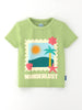 Nautinati Girls' Pack of 2 Cotton Graphic Printed and Striped T-shirts
