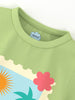 Nautinati Girls' Pack of 2 Cotton Graphic Printed and Striped T-shirts