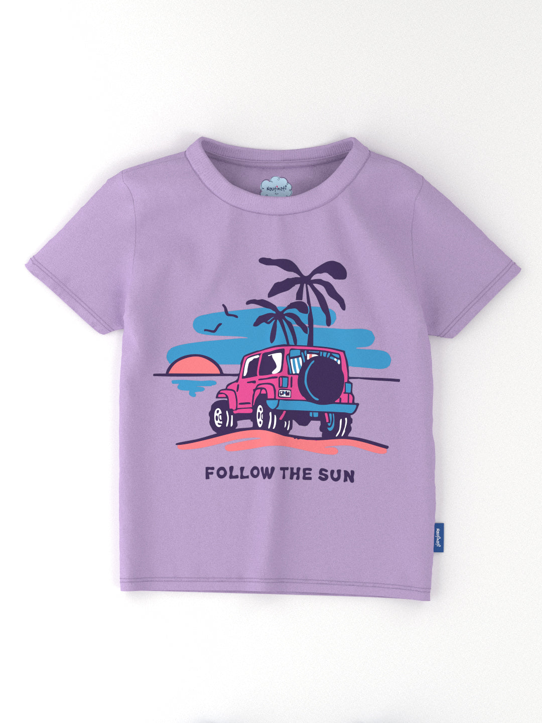 Nautinati Boys' Pack of 2 Cotton Beach Graphic Printed T-shirts