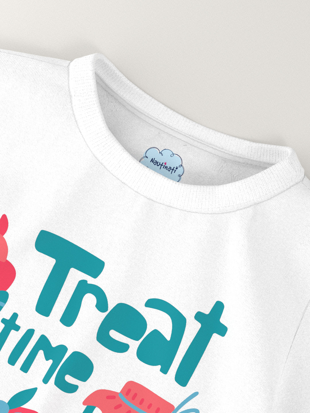 Nautinati Girls' Pack of 2 Cotton Candy Graphic Printed T-shirts