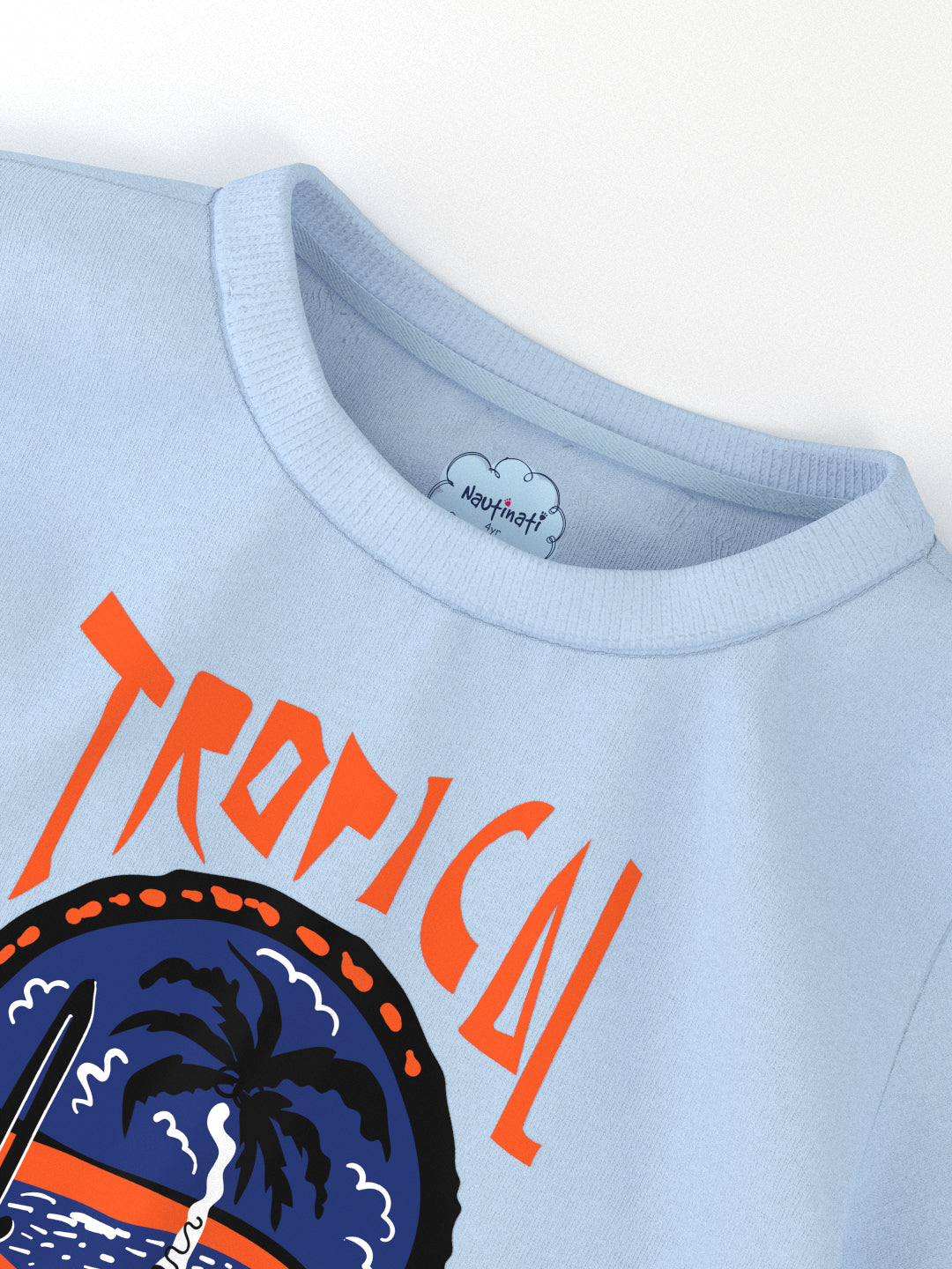 Nautinati Boys' Cotton Graphic Chest Print T-shirt