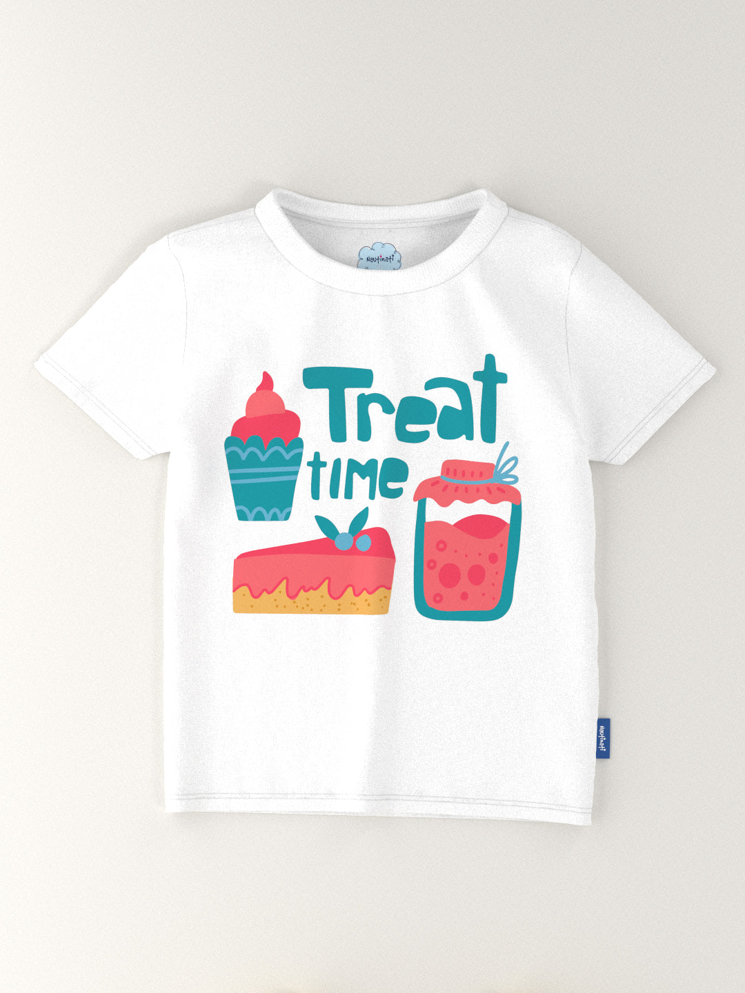 Nautinati Girls' Pack of 2 Cotton Candy Graphic Printed T-shirts